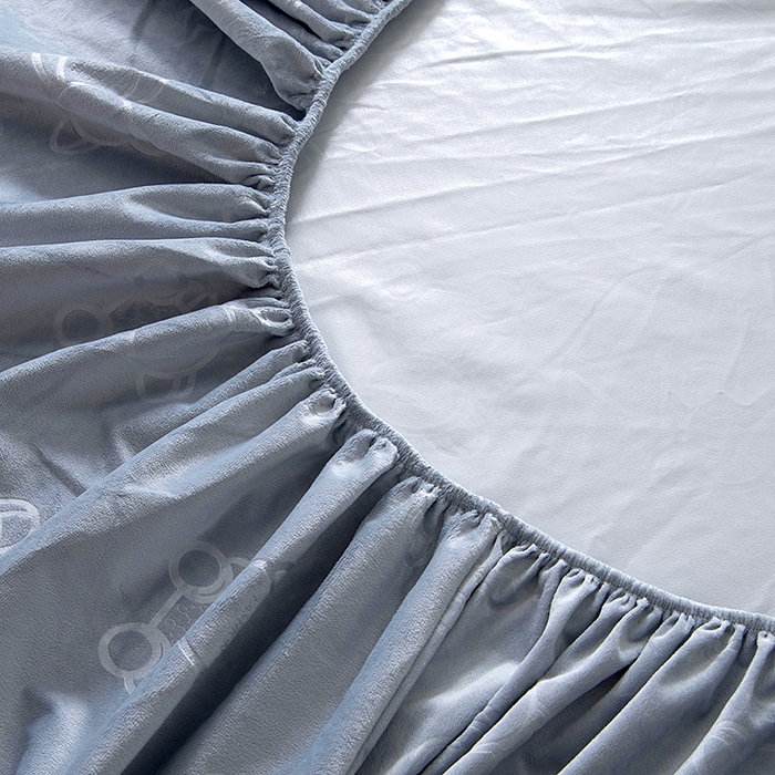 91家纺网 家纺一手货源 找家纺 茗婷2025水晶绒保暖防水床笠供跨境外贸亚马逊外贸尺寸不支持退货 浅灰