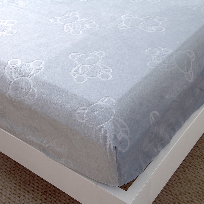 91家纺网 家纺一手货源 找家纺 茗婷2025水晶绒保暖防水床笠供跨境外贸亚马逊外贸尺寸不支持退货 浅灰