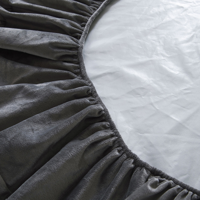 91家纺网 家纺一手货源 找家纺 茗婷2025水晶绒保暖防水床笠供跨境外贸亚马逊外贸尺寸不支持退货 深灰