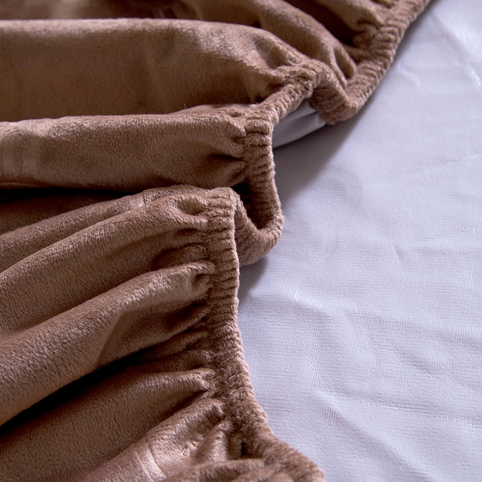 91家纺网 家纺一手货源 找家纺 茗婷2025水晶绒保暖防水床笠供跨境外贸亚马逊外贸尺寸不支持退货 深咖色