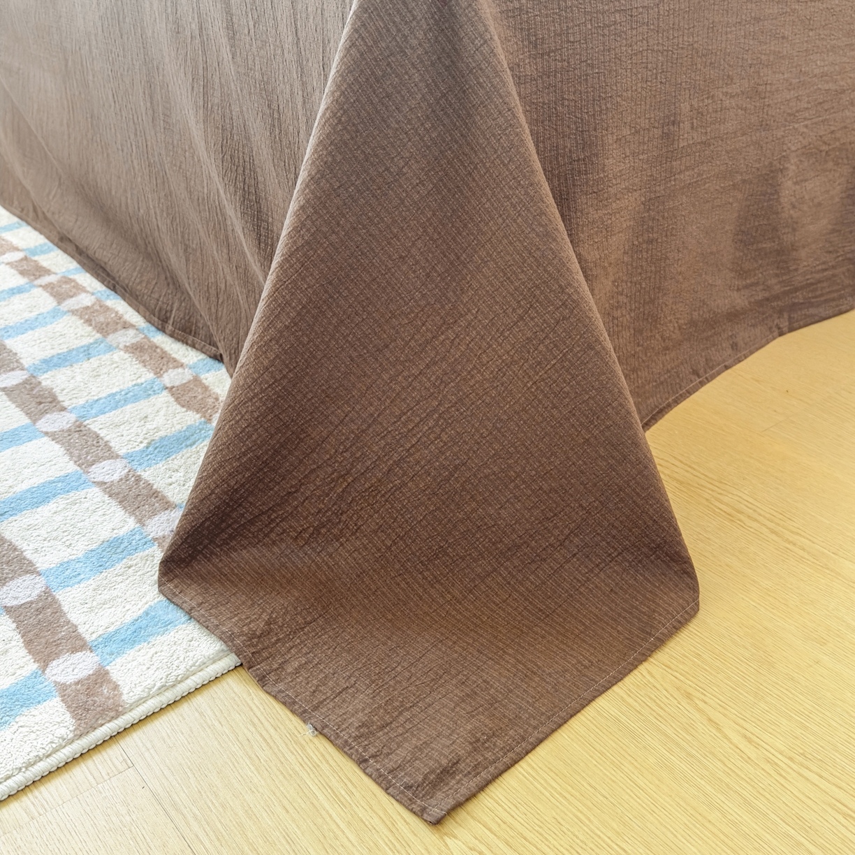 91家纺网 家纺一手货源 找家纺 亨通家纺 2025新款复古原麻双层纱臻至系列四件套 花蔓织梦