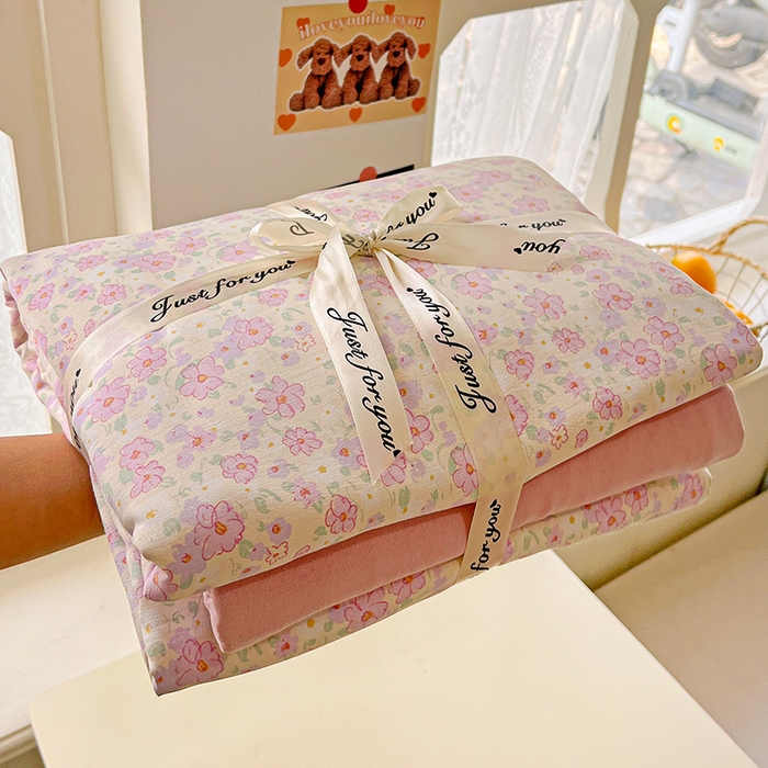 91家纺网 家纺一手货源 找家纺 （总）名品家纺 2025新款加厚高克重人字纹优卡棉双层纱提花四件套（提供买家秀）