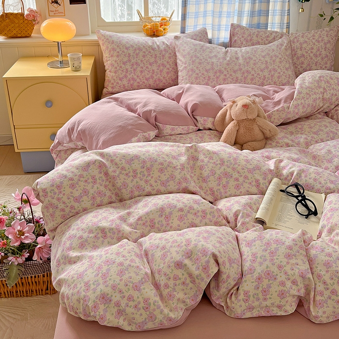 91家纺网 家纺一手货源 找家纺 （总）名品家纺 2025新款加厚高克重人字纹优卡棉双层纱提花四件套（提供买家秀）