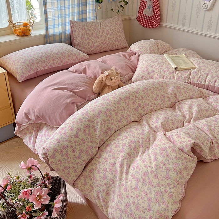 91家纺网 家纺一手货源 找家纺 （总）名品家纺 2025新款加厚高克重人字纹优卡棉双层纱提花四件套（提供买家秀）