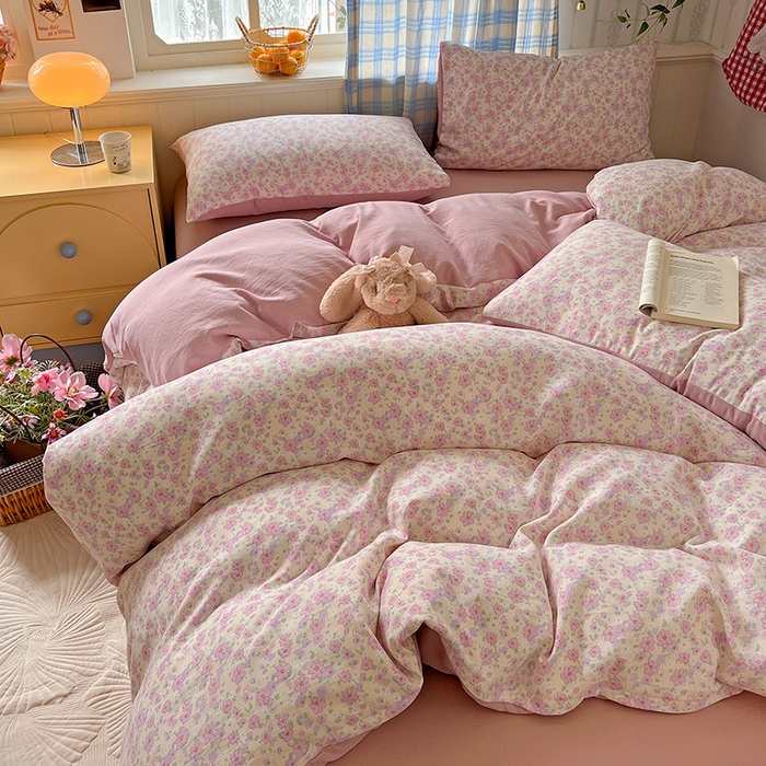 91家纺网 家纺一手货源 找家纺 （总）名品家纺 2025新款加厚高克重人字纹优卡棉双层纱提花四件套（提供买家秀）