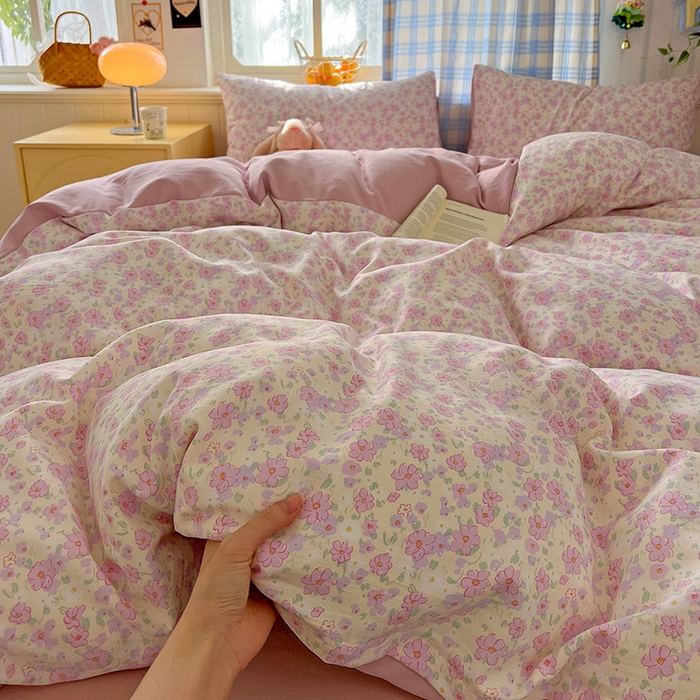 91家纺网 家纺一手货源 找家纺 （总）名品家纺 2025新款加厚高克重人字纹优卡棉双层纱提花四件套（提供买家秀）