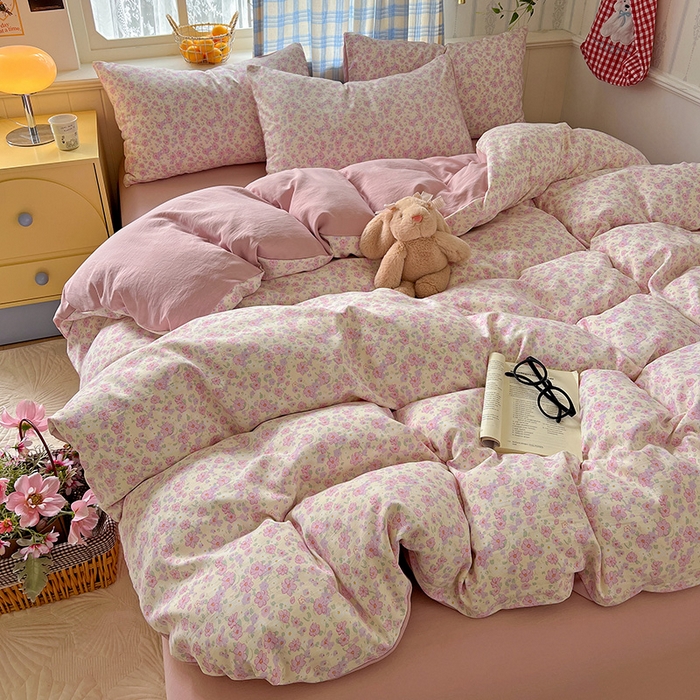 91家纺网 家纺一手货源 找家纺 （总）名品家纺 2025新款加厚高克重人字纹优卡棉双层纱提花四件套（提供买家秀）