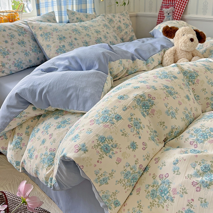 91家纺网 家纺一手货源 找家纺 （总）名品家纺 2025新款加厚高克重人字纹优卡棉双层纱提花四件套（提供买家秀）