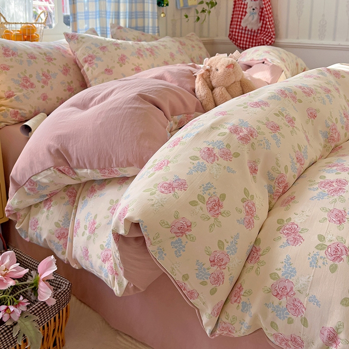 91家纺网 家纺一手货源 找家纺 （总）名品家纺 2025新款加厚高克重人字纹优卡棉双层纱提花四件套（提供买家秀）