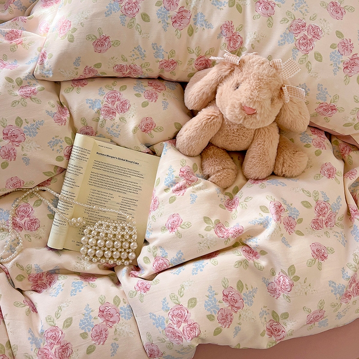 91家纺网 家纺一手货源 找家纺 名品家纺 2025新款加厚高克重人字纹优卡棉双层纱提花四件套（提供买家秀） 露丝