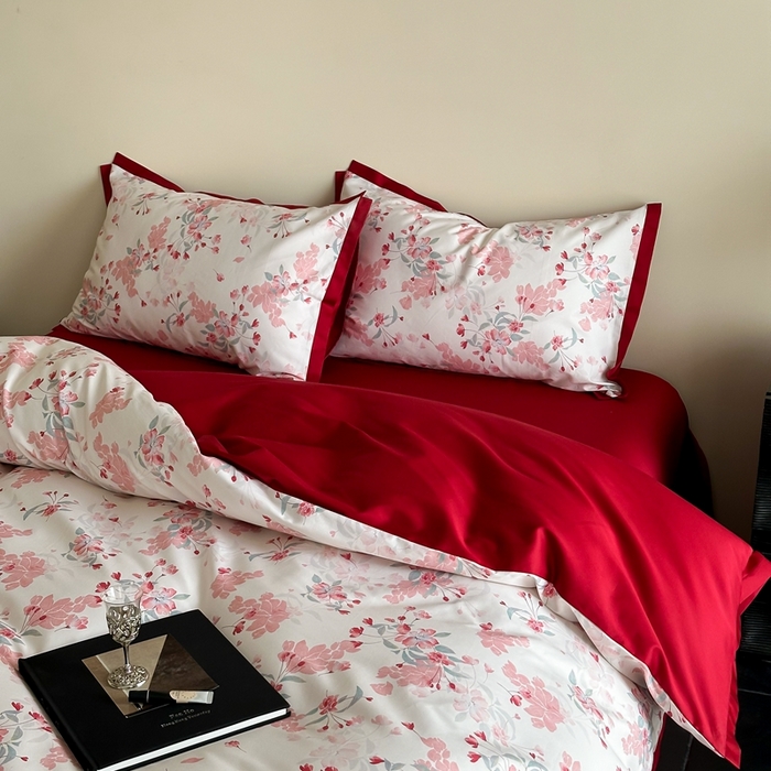 91家纺网 家纺一手货源 找家纺 （总）2025数码款-海棠花开四件套（各平台严格控价劵后不低于318元起会员-20元）