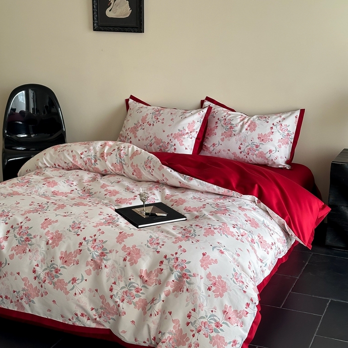 91家纺网 家纺一手货源 找家纺 （总）2025数码款-海棠花开四件套（各平台严格控价劵后不低于318元起会员-20元）