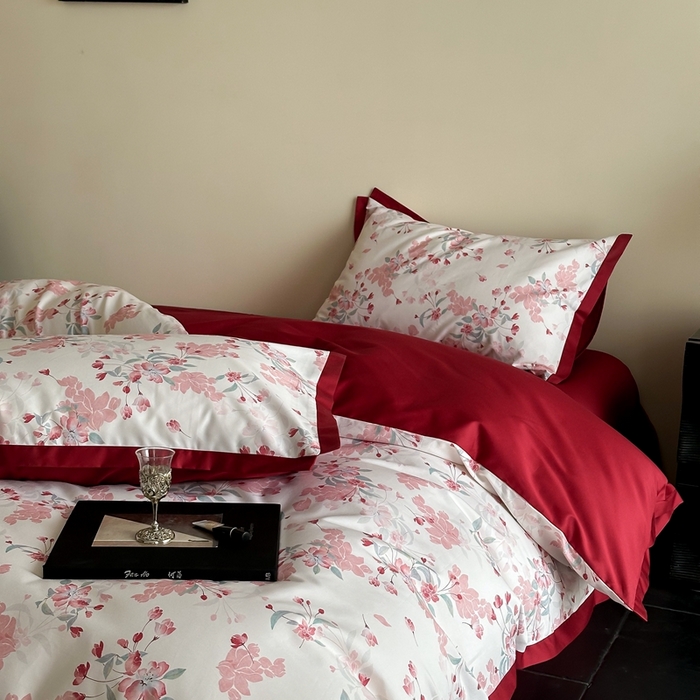 91家纺网 家纺一手货源 找家纺 （总）2025数码款-海棠花开四件套（各平台严格控价劵后不低于318元起会员-20元）