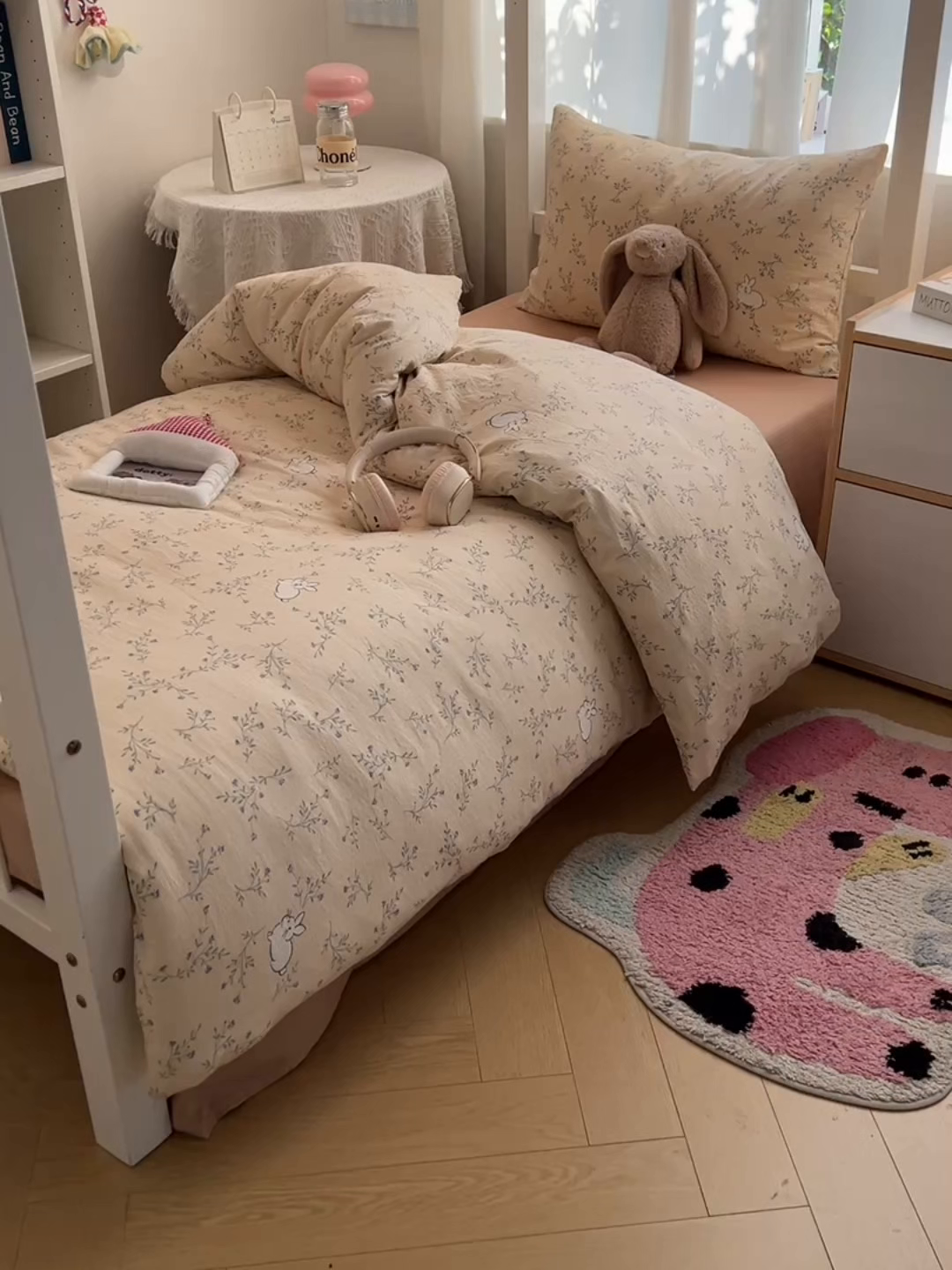 91家纺网 家纺一手货源 找家纺 韩巢家纺 2025新款双层纱学生季床铺单件被套宿舍寝室上下铺三件套 森田野园