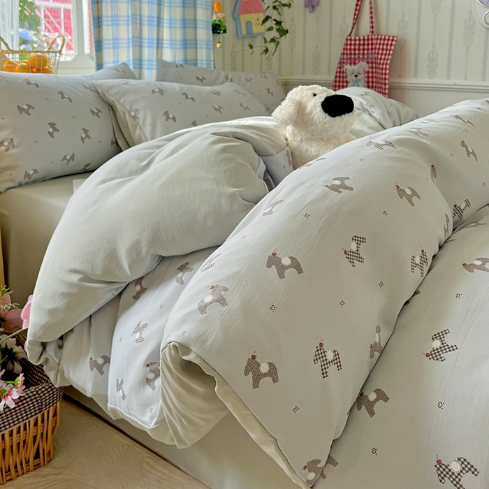 名品家纺 2025新款加厚高克重人字纹优卡棉双层纱提花四件套（提供买家秀） 七宝