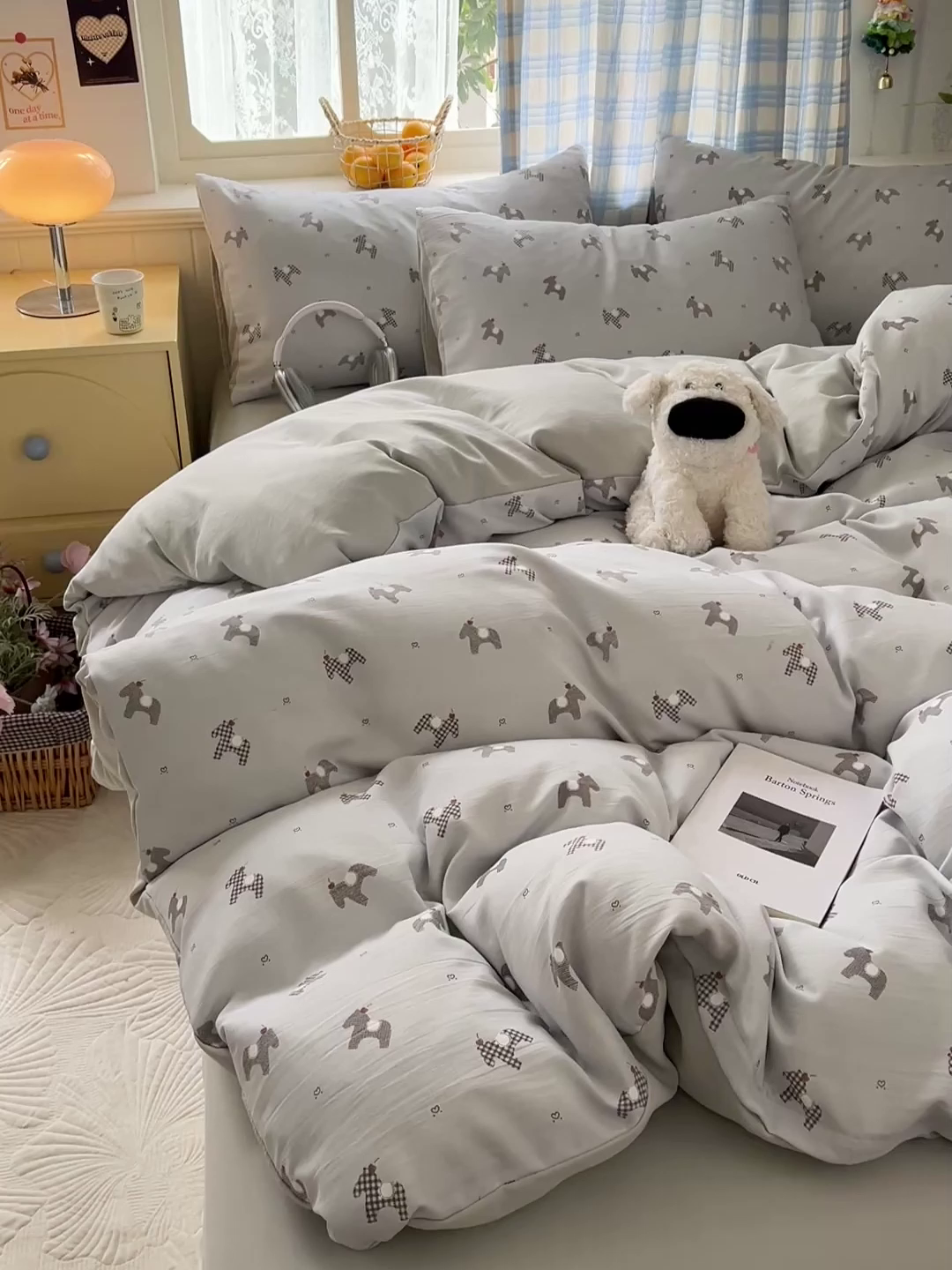 91家纺网 家纺一手货源 找家纺 名品家纺 2025新款加厚高克重人字纹优卡棉双层纱提花四件套（提供买家秀） 七宝