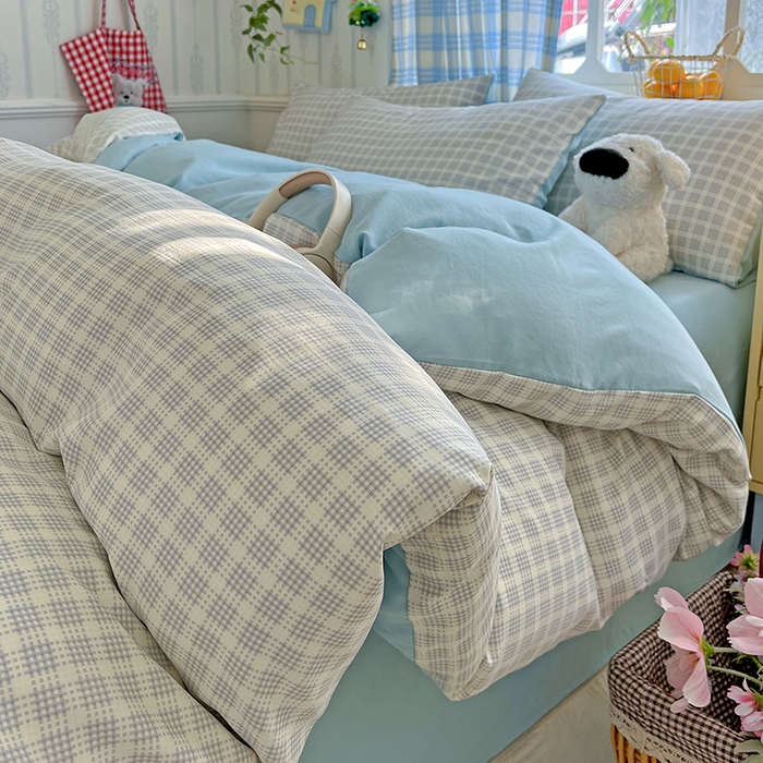 91家纺网 家纺一手货源 找家纺 名品家纺 2025新款加厚高克重人字纹优卡棉双层纱提花四件套（提供买家秀） 曲奇饼干-绿