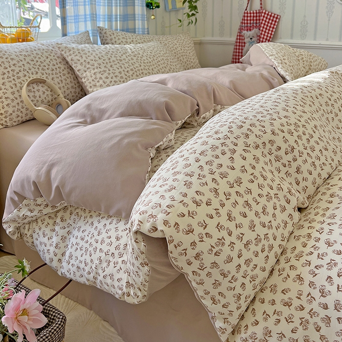 名品家纺 2025新款加厚高克重人字纹优卡棉双层纱提花四件套（提供买家秀） 颂媛