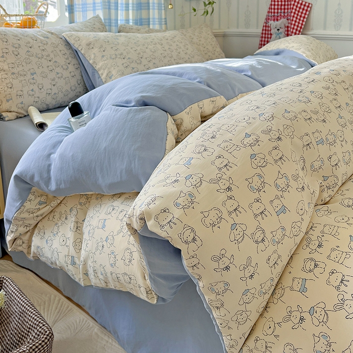 名品家纺 2025新款加厚高克重人字纹优卡棉双层纱提花四件套（提供买家秀） 晚安