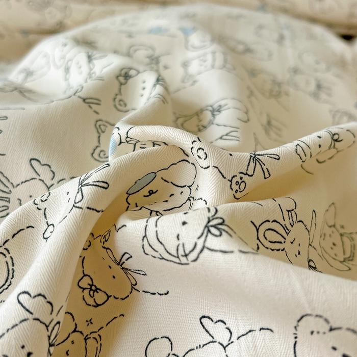 91家纺网 家纺一手货源 找家纺 名品家纺 2025新款加厚高克重人字纹优卡棉双层纱提花四件套（提供买家秀） 晚安