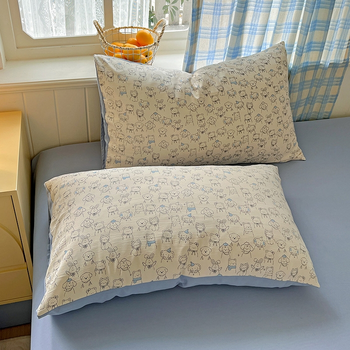 91家纺网 家纺一手货源 找家纺 名品家纺 2025新款加厚高克重人字纹优卡棉双层纱提花四件套（提供买家秀） 晚安