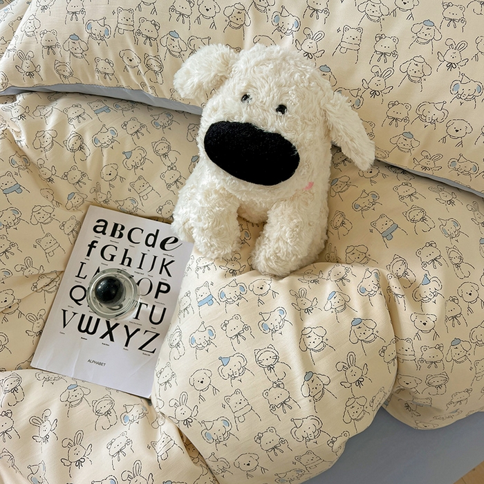 91家纺网 家纺一手货源 找家纺 名品家纺 2025新款加厚高克重人字纹优卡棉双层纱提花四件套（提供买家秀） 晚安