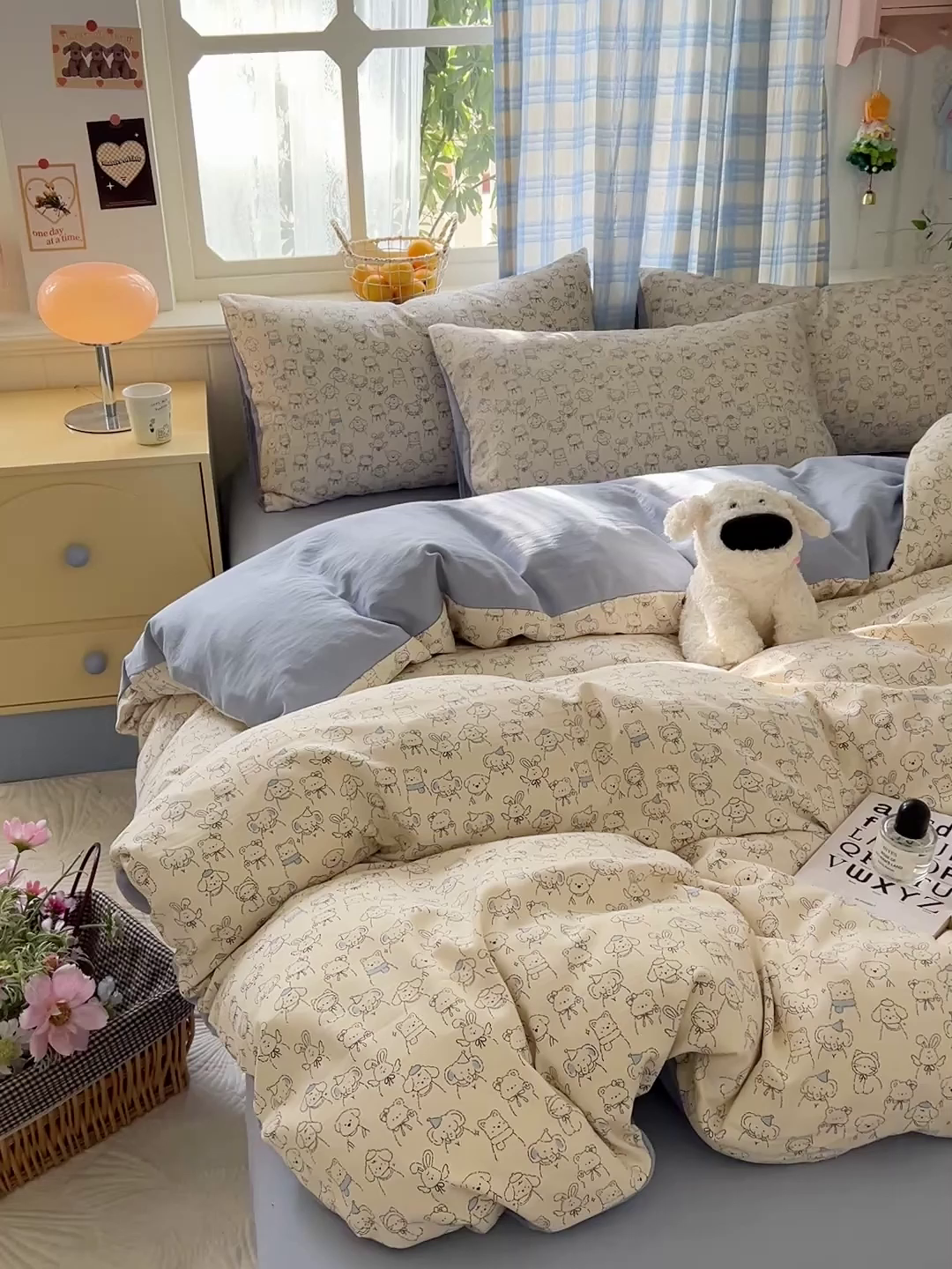 91家纺网 家纺一手货源 找家纺 名品家纺 2025新款加厚高克重人字纹优卡棉双层纱提花四件套（提供买家秀） 晚安