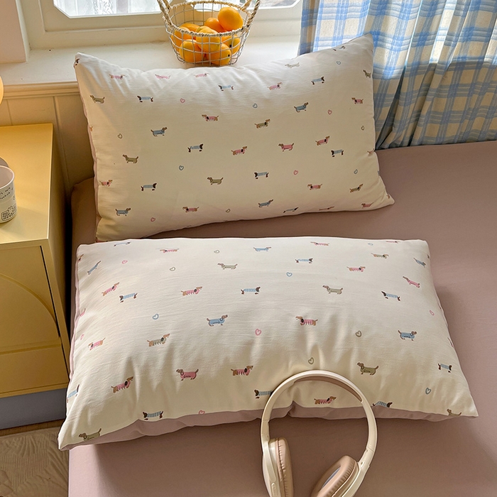 91家纺网 家纺一手货源 找家纺 名品家纺 2025新款加厚高克重人字纹优卡棉双层纱提花四件套（提供买家秀） 汪汪队