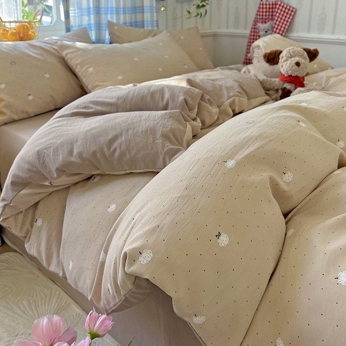 名品家纺 2025新款加厚高克重人字纹优卡棉双层纱提花四件套（提供买家秀） 小南瓜