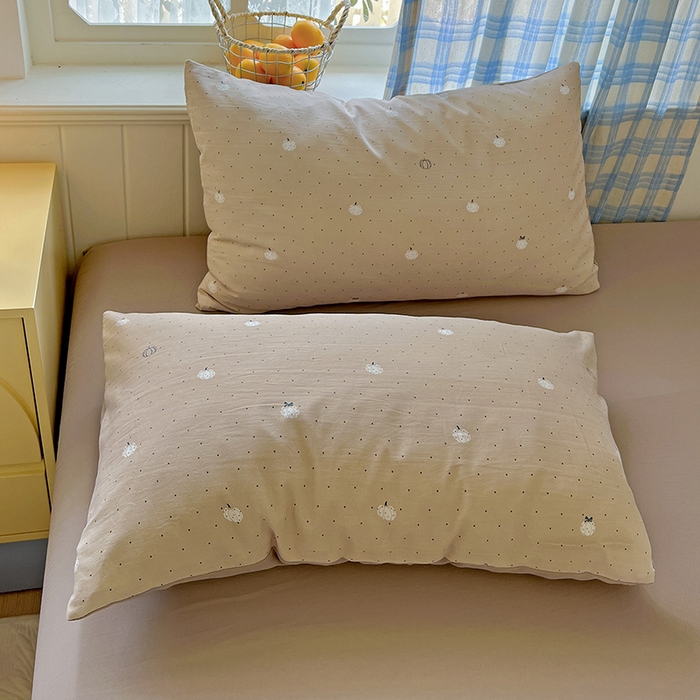 91家纺网 家纺一手货源 找家纺 名品家纺 2025新款加厚高克重人字纹优卡棉双层纱提花四件套（提供买家秀） 小南瓜