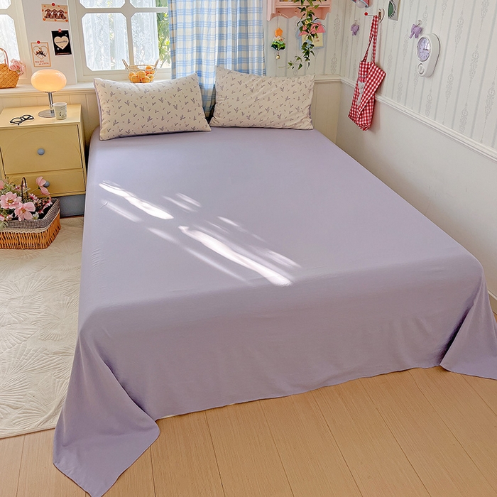 91家纺网 家纺一手货源 找家纺 名品家纺 2025新款加厚高克重人字纹优卡棉双层纱提花四件套（提供买家秀） 薰衣草