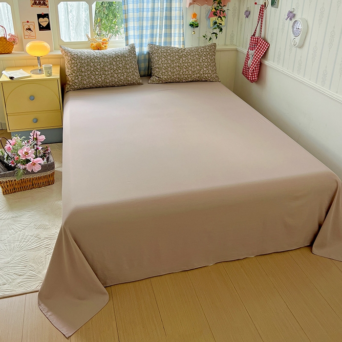 91家纺网 家纺一手货源 找家纺 名品家纺 2025新款加厚高克重人字纹优卡棉双层纱提花四件套（提供买家秀） 野菊