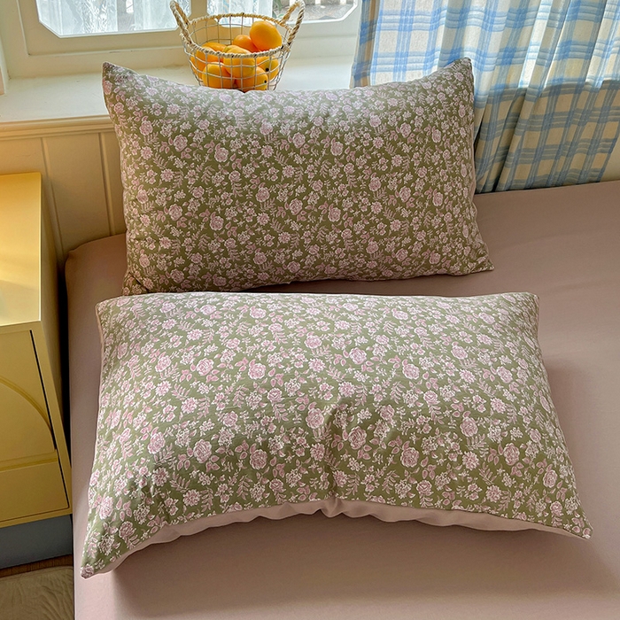 91家纺网 家纺一手货源 找家纺 名品家纺 2025新款加厚高克重人字纹优卡棉双层纱提花四件套（提供买家秀） 野菊