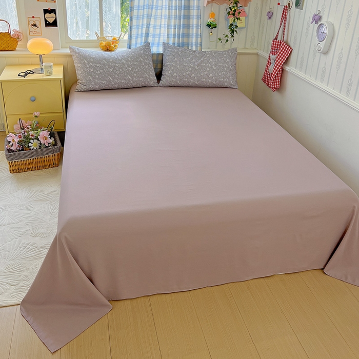 91家纺网 家纺一手货源 找家纺 名品家纺 2025新款加厚高克重人字纹优卡棉双层纱提花四件套（提供买家秀） 紫色花香