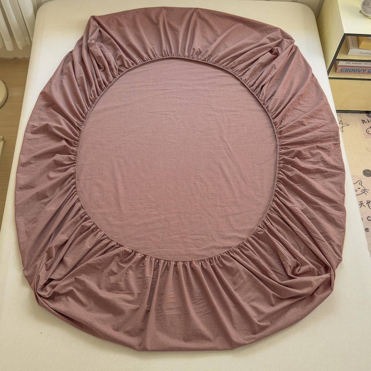 91家纺网 家纺一手货源 找家纺 晚依家纺 2025新款A类色织全棉水洗棉床单单件纯棉格子纯色学生宿舍定制定做 纯棉素-红