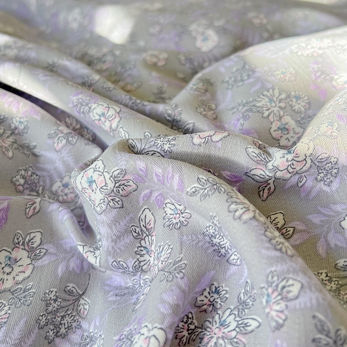 91家纺网 家纺一手货源 找家纺 名品家纺 2025新款加厚高克重人字纹优卡棉双层纱提花四件套（提供买家秀） 紫色花香