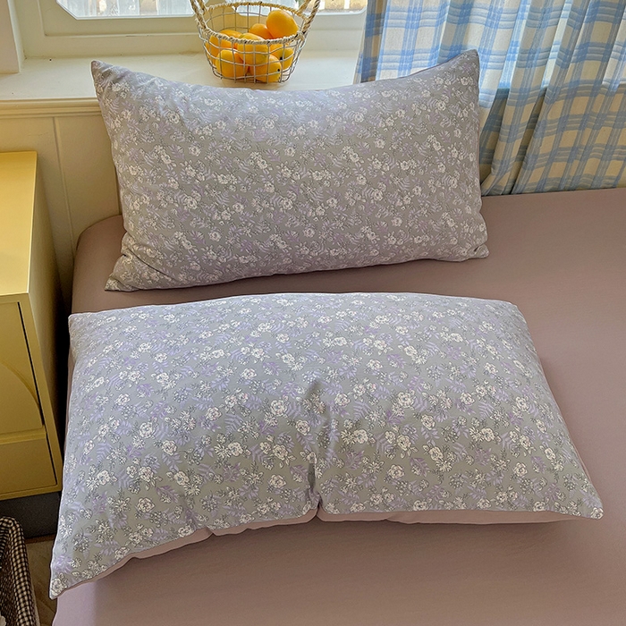 91家纺网 家纺一手货源 找家纺 名品家纺 2025新款加厚高克重人字纹优卡棉双层纱提花四件套（提供买家秀） 紫色花香