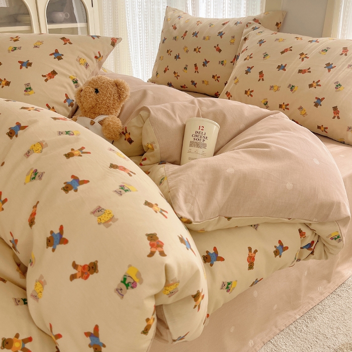 （总）瑞莱 2025新款开学季全棉纯棉萌趣印花四件套