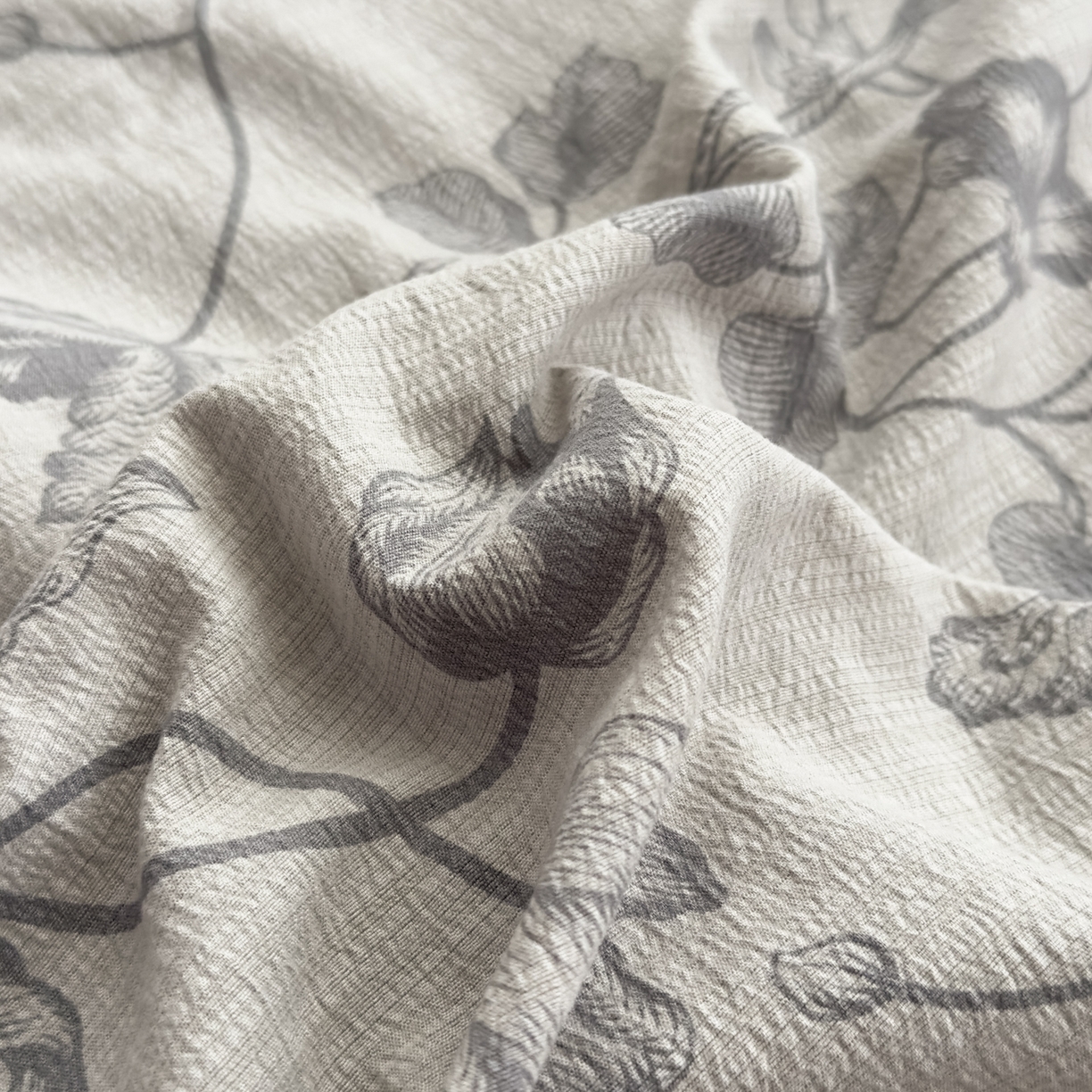 91家纺网 家纺一手货源 找家纺 亨通家纺 2025新款复古原麻双层纱臻至系列四件套 一帘幽梦-蓝