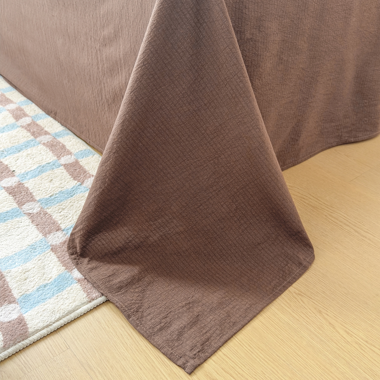 91家纺网 家纺一手货源 找家纺 亨通家纺 2025新款复古原麻双层纱臻至系列四件套 紫灰花韵