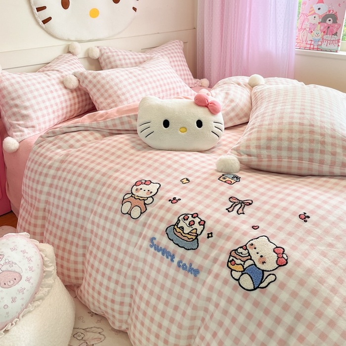 91家纺网 家纺一手货源 找家纺 （总）川悦生活 2025新款绣花牛奶绒毛巾绣四件套-大床