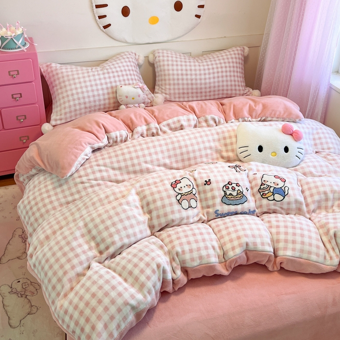 91家纺网 家纺一手货源 找家纺 （总）川悦生活 2025新款绣花牛奶绒毛巾绣四件套-大床