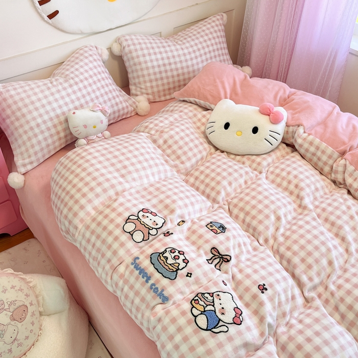 91家纺网 家纺一手货源 找家纺 （总）川悦生活 2025新款绣花牛奶绒毛巾绣四件套-大床