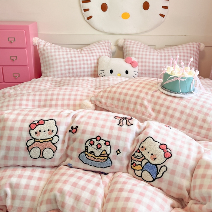 91家纺网 家纺一手货源 找家纺 （总）川悦生活 2025新款绣花牛奶绒毛巾绣四件套-大床