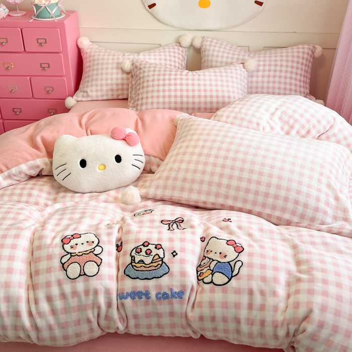 91家纺网 家纺一手货源 找家纺 （总）川悦生活 2025新款绣花牛奶绒毛巾绣四件套-大床