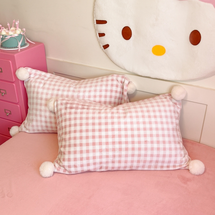 91家纺网 家纺一手货源 找家纺 川悦生活 2025新款绣花牛奶绒毛巾绣四件套-大床 甜茶小兔