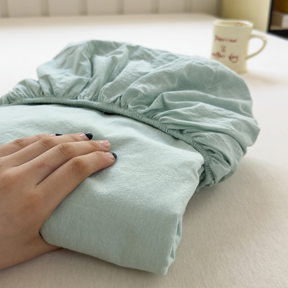 91家纺网 家纺一手货源 找家纺 晚依家纺 2025新款A类色织全棉水洗棉床单单件纯棉格子纯色学生宿舍定制定做 纯色-湖蓝