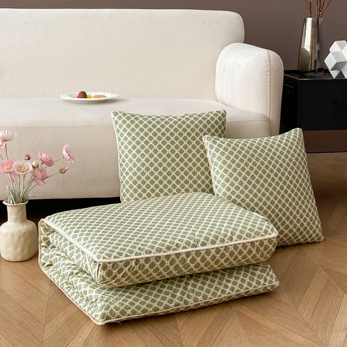 新奇异 2025新款雏菊秘境系列抱枕被 慢生活-绿色