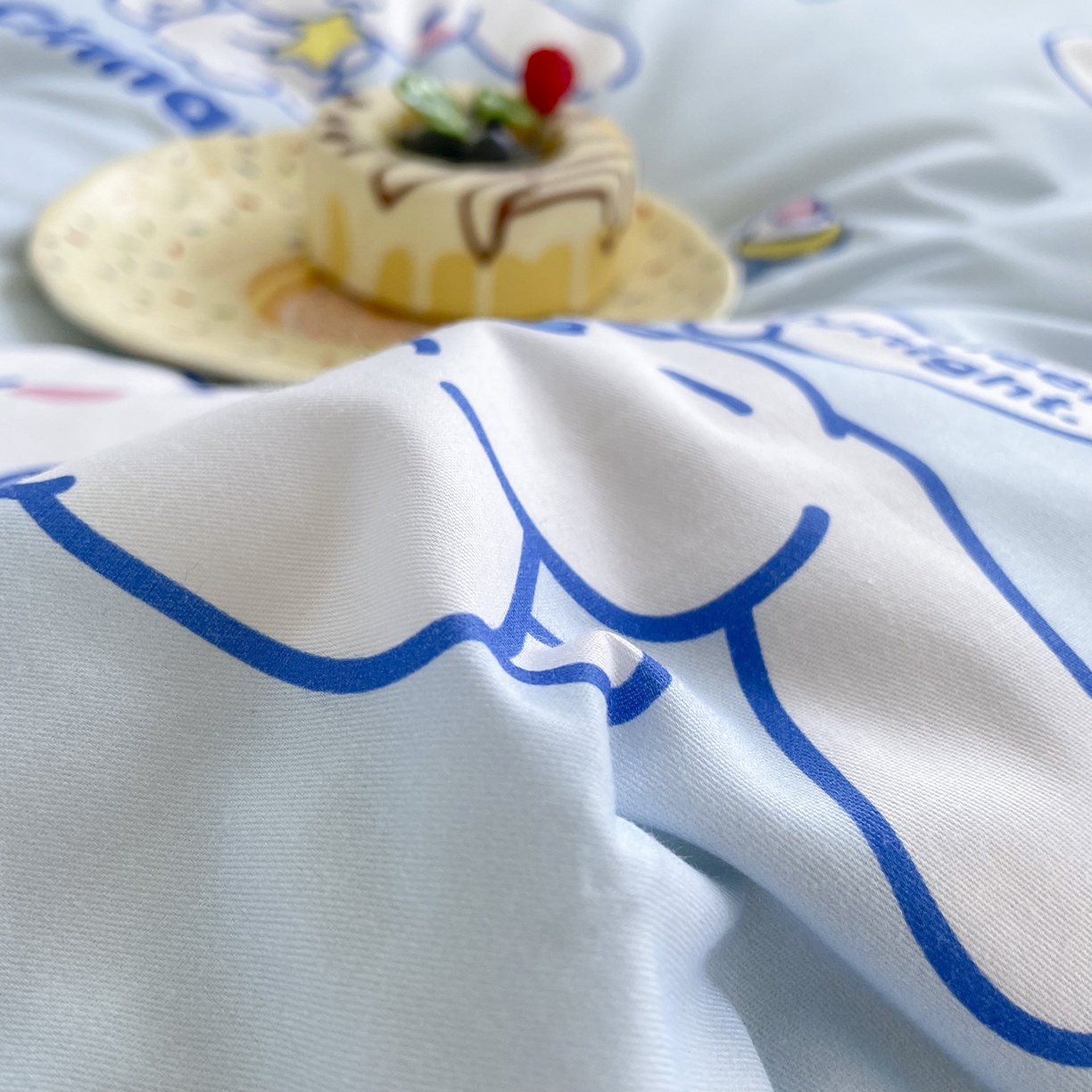 91家纺网 家纺一手货源 找家纺 浩诚2025新款三丽欧专版花型全棉纯棉床笠 奶霜