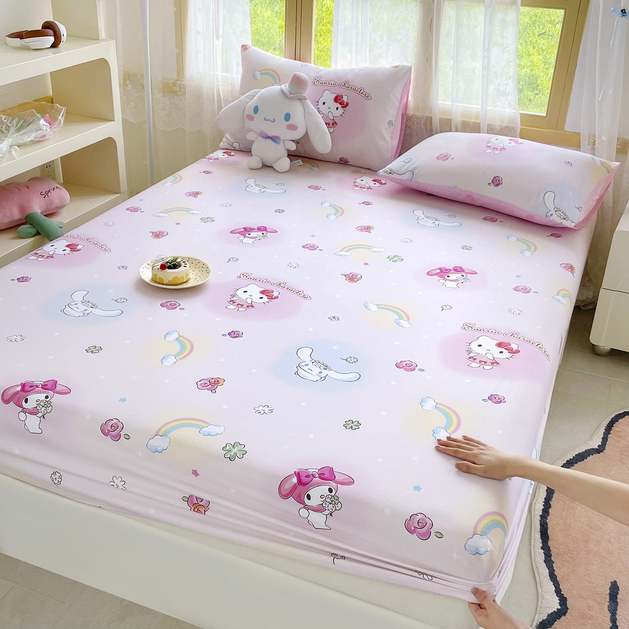 浩诚2025新款三丽欧专版花型全棉纯棉床笠 霓虹